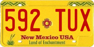 NM license plate 592TUX