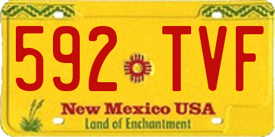 NM license plate 592TVF