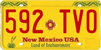NM license plate 592TVO
