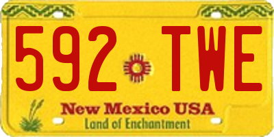 NM license plate 592TWE
