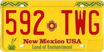 NM license plate 592TWG