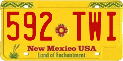 NM license plate 592TWI