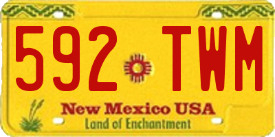 NM license plate 592TWM