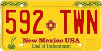 NM license plate 592TWN