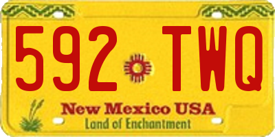NM license plate 592TWQ