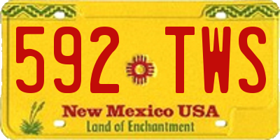 NM license plate 592TWS