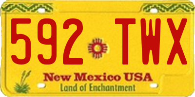 NM license plate 592TWX