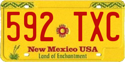 NM license plate 592TXC