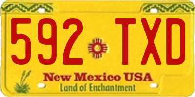 NM license plate 592TXD