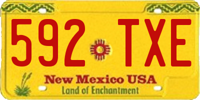 NM license plate 592TXE