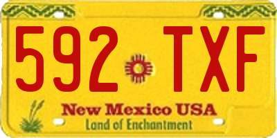 NM license plate 592TXF