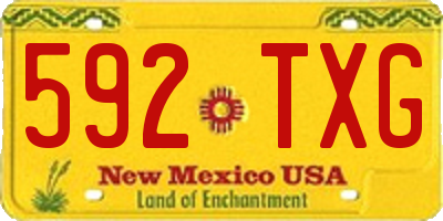 NM license plate 592TXG