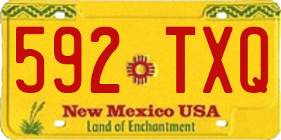 NM license plate 592TXQ
