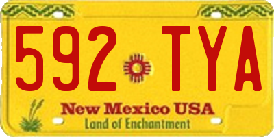 NM license plate 592TYA