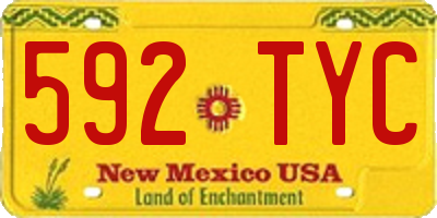 NM license plate 592TYC