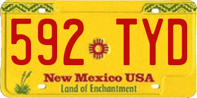NM license plate 592TYD