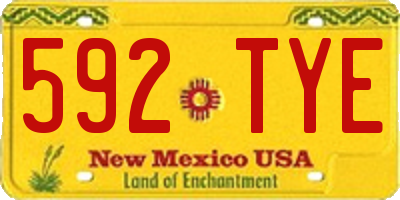 NM license plate 592TYE