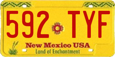 NM license plate 592TYF