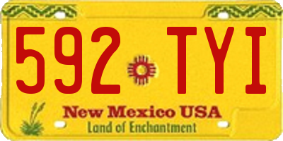 NM license plate 592TYI