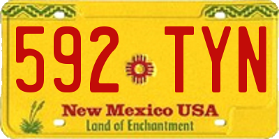 NM license plate 592TYN