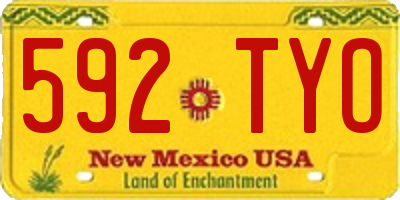 NM license plate 592TYO