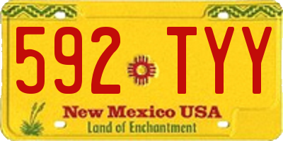 NM license plate 592TYY