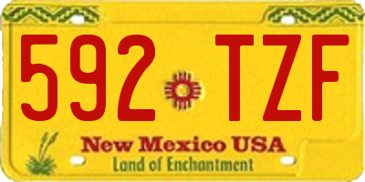 NM license plate 592TZF