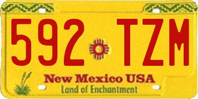 NM license plate 592TZM