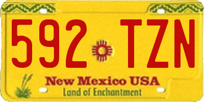 NM license plate 592TZN