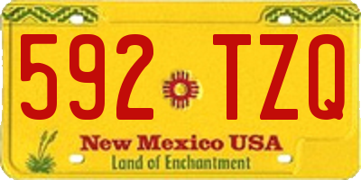 NM license plate 592TZQ