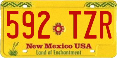 NM license plate 592TZR