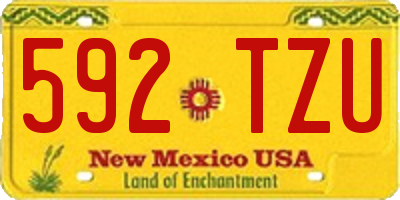 NM license plate 592TZU