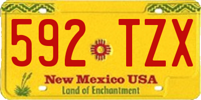NM license plate 592TZX