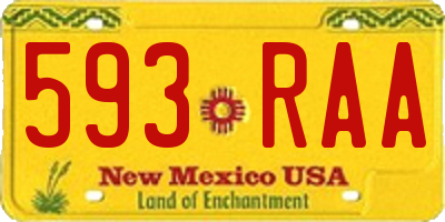 NM license plate 593RAA