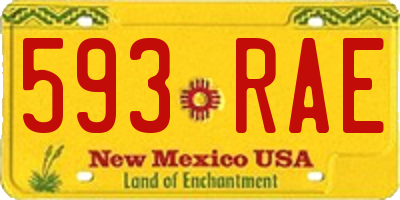 NM license plate 593RAE