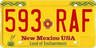 NM license plate 593RAF