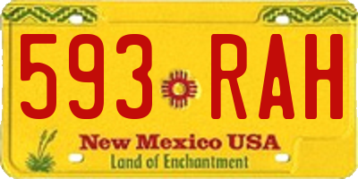 NM license plate 593RAH