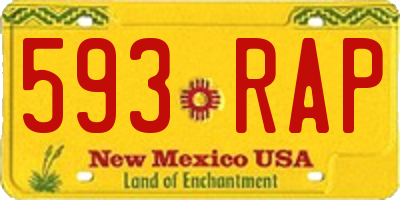 NM license plate 593RAP