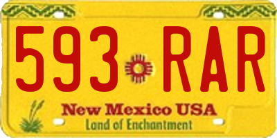 NM license plate 593RAR