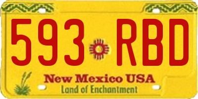 NM license plate 593RBD