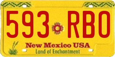 NM license plate 593RBO