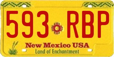 NM license plate 593RBP