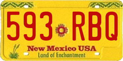 NM license plate 593RBQ