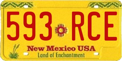 NM license plate 593RCE