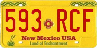 NM license plate 593RCF