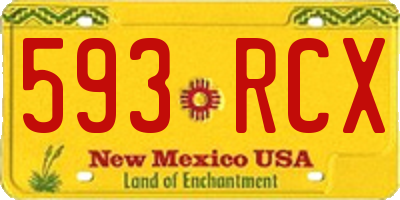 NM license plate 593RCX