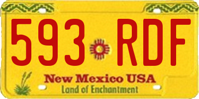 NM license plate 593RDF