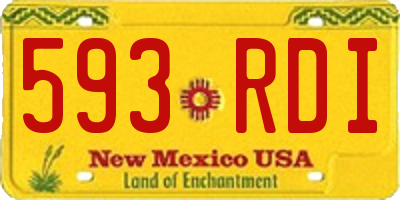 NM license plate 593RDI