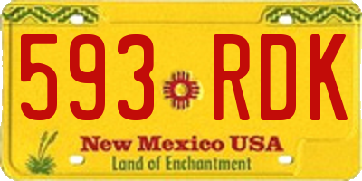 NM license plate 593RDK