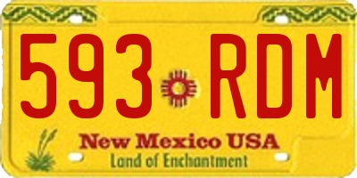 NM license plate 593RDM